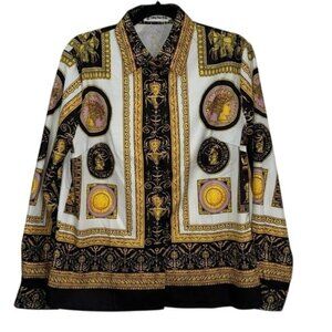 Vintage Liang Dian Yi Zu Baroque Print Button-Up Shirt XXL